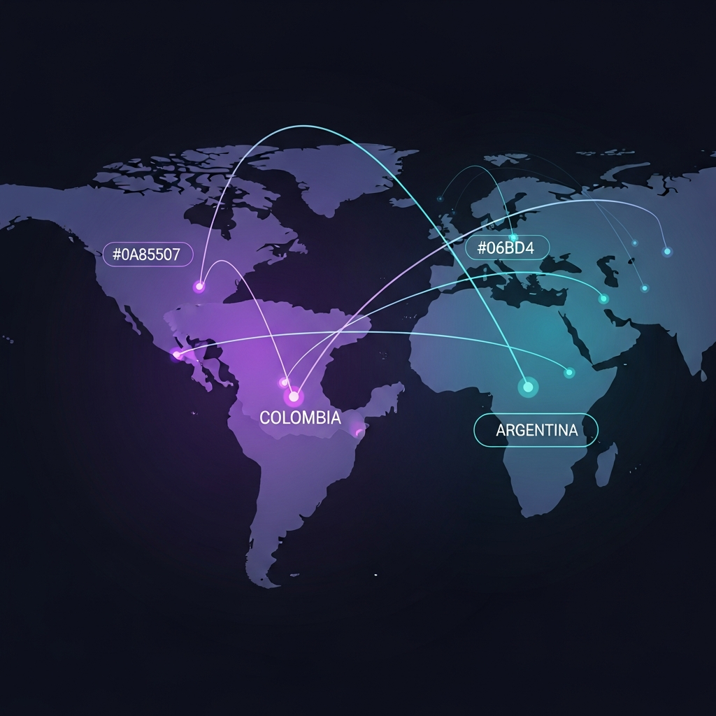GEO internacional en 2026: cómo expandir tu presencia IA a varios mercados Mapa estilizado con conexiones entre España, México, Colombia, Argentina y Europa